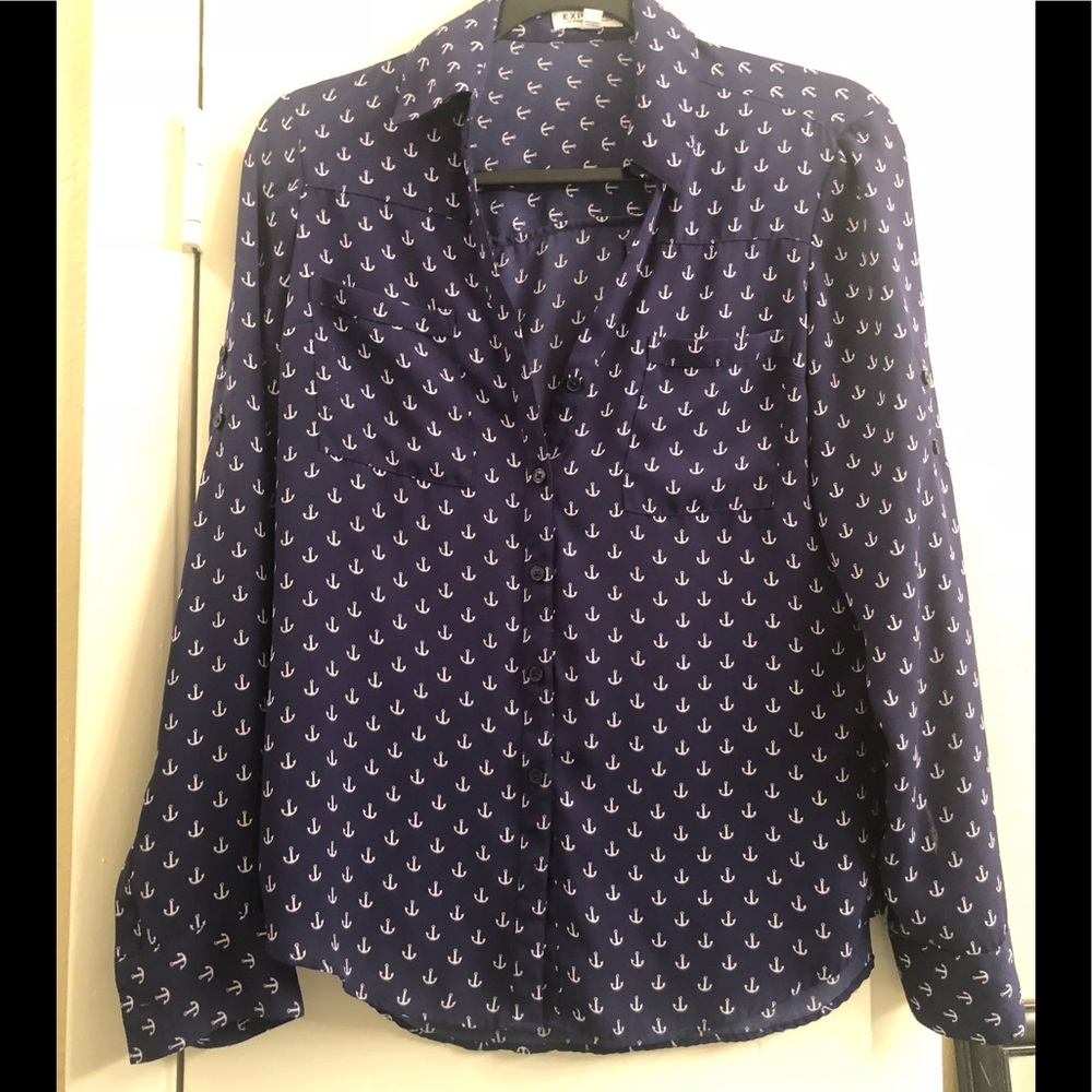EUC Express anchor button up shirt